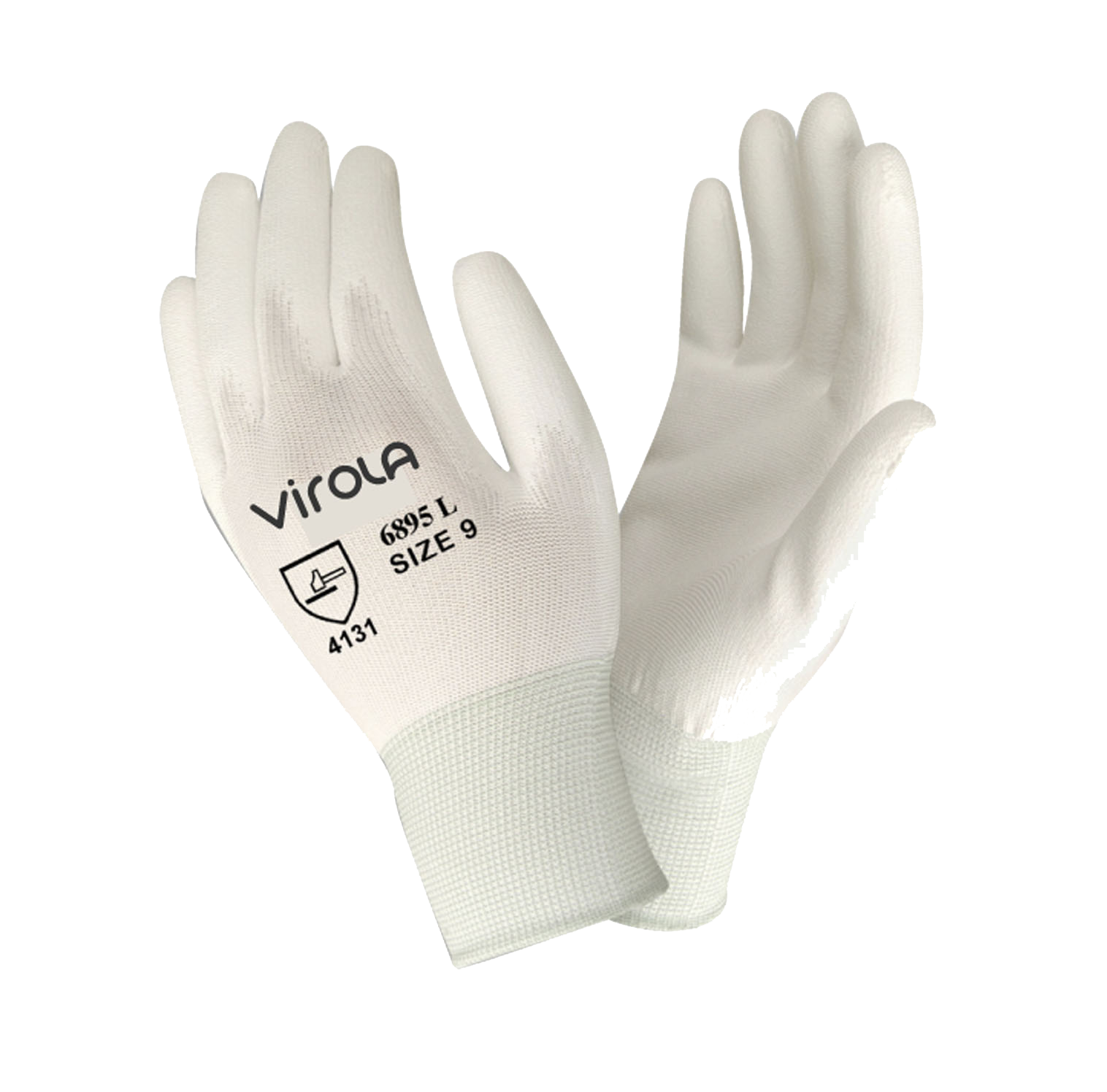 Guantes poliéster + PU Blanco